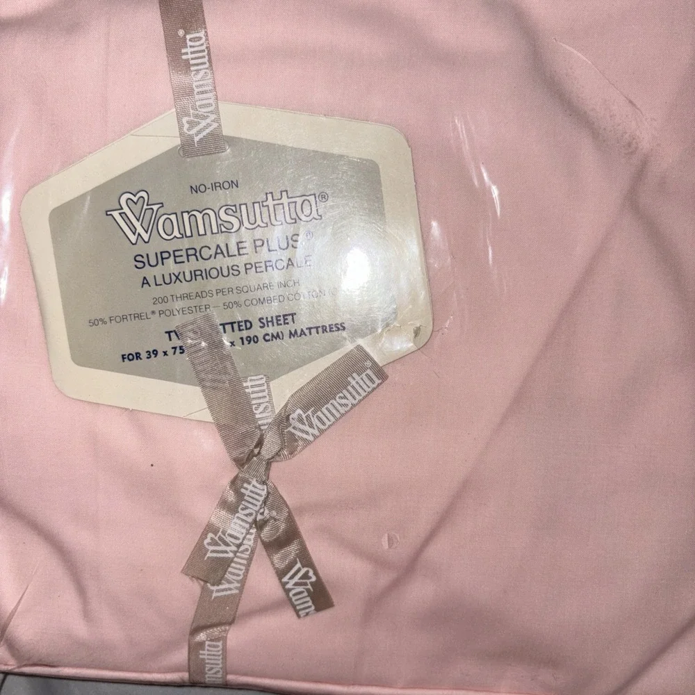 Vintage Christian Dior Wamsutta Supercale Plus twin pink  Flat Sheet‎ NEW SEALED